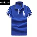 polo ralph lauren t-shirt en coton et stretch slim fit big pony blue